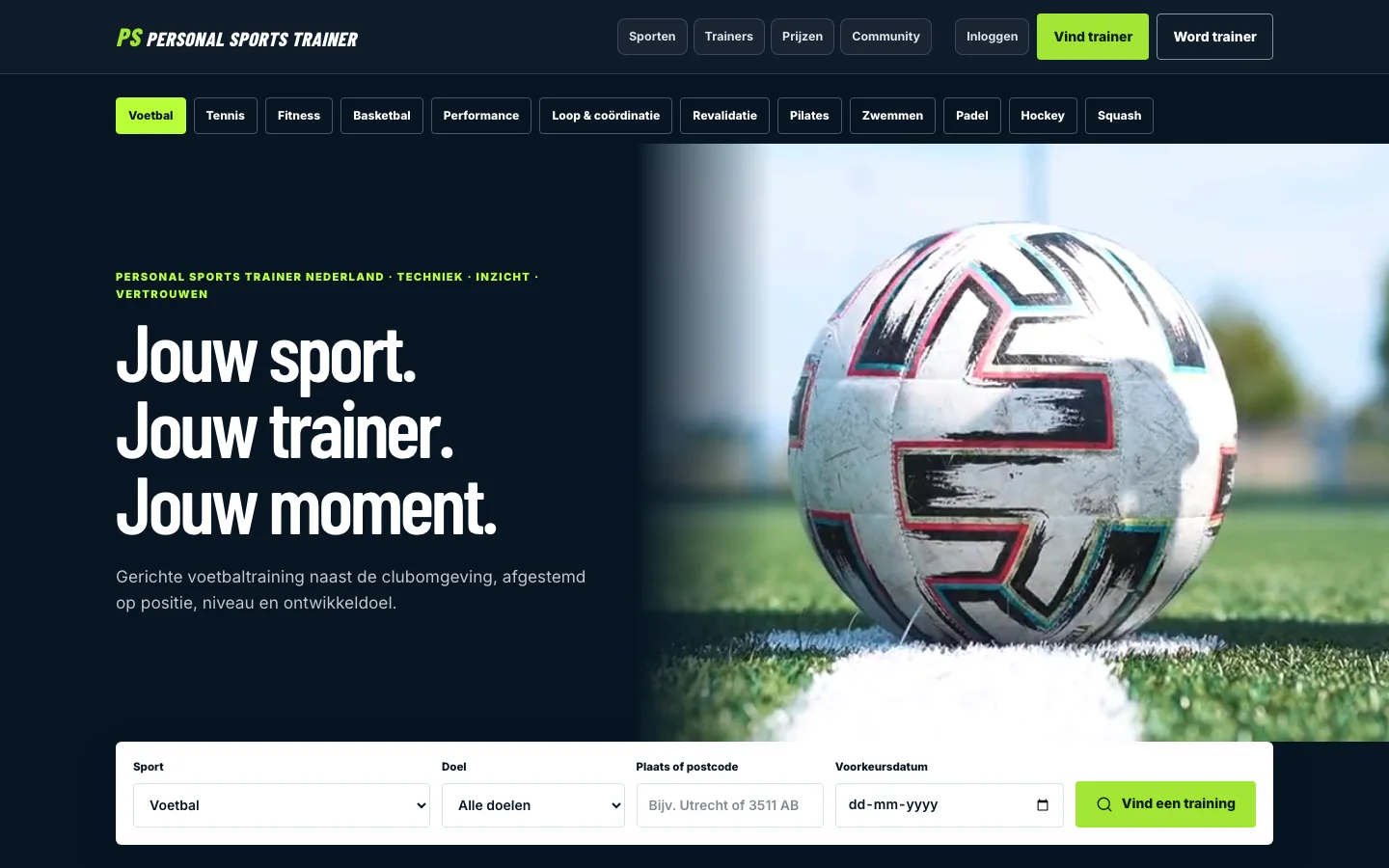 Homepage van PersonalSportstrainer